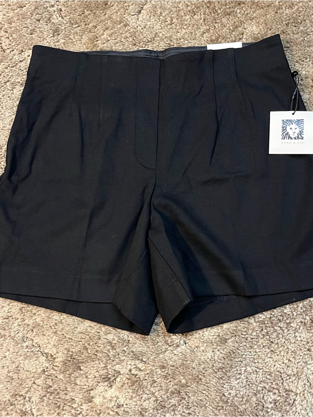 Anne Klein Black High-Waist Tailored Shorts